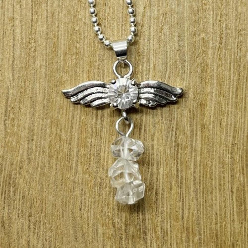 Angel Inspired Herkimer Diamond Gemstone Pendant